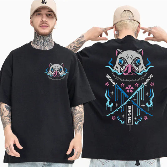 Demon Slayer Cotton T-Shirt for Men and Women (Inosuke)