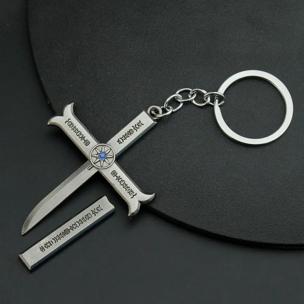 Dracule Mihawk Cross Sword Keychain