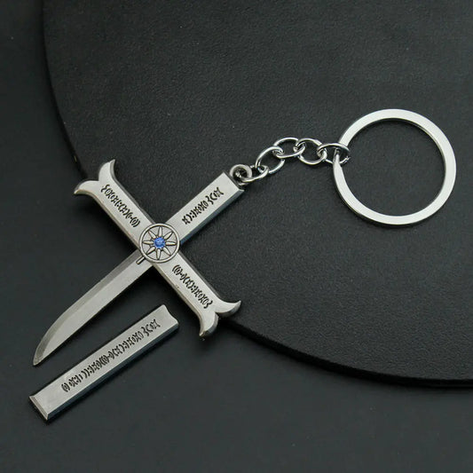 Dracule Mihawk Cross Sword Keychain