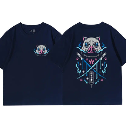 Demon Slayer Cotton T-Shirt for Men and Women (Inosuke)