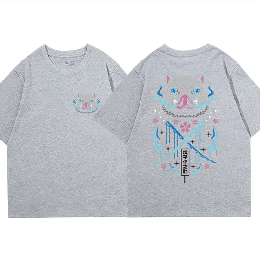 Demon Slayer Cotton T-Shirt for Men and Women (Inosuke)
