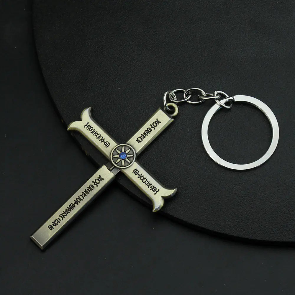 Dracule Mihawk Cross Sword Keychain