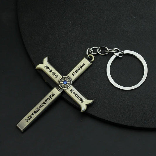 Dracule Mihawk Cross Sword Keychain